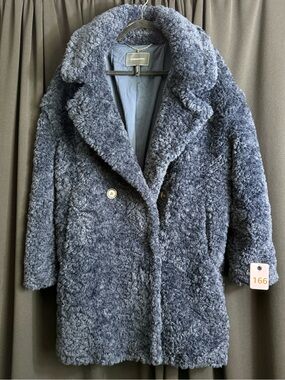 Stand Studio Teddy Coat in Slate Blue
